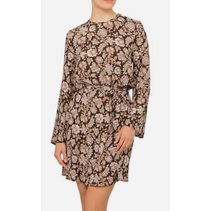 Zimmermann Bowerbird Flared A Line‎ Mini Dress Brown Floral